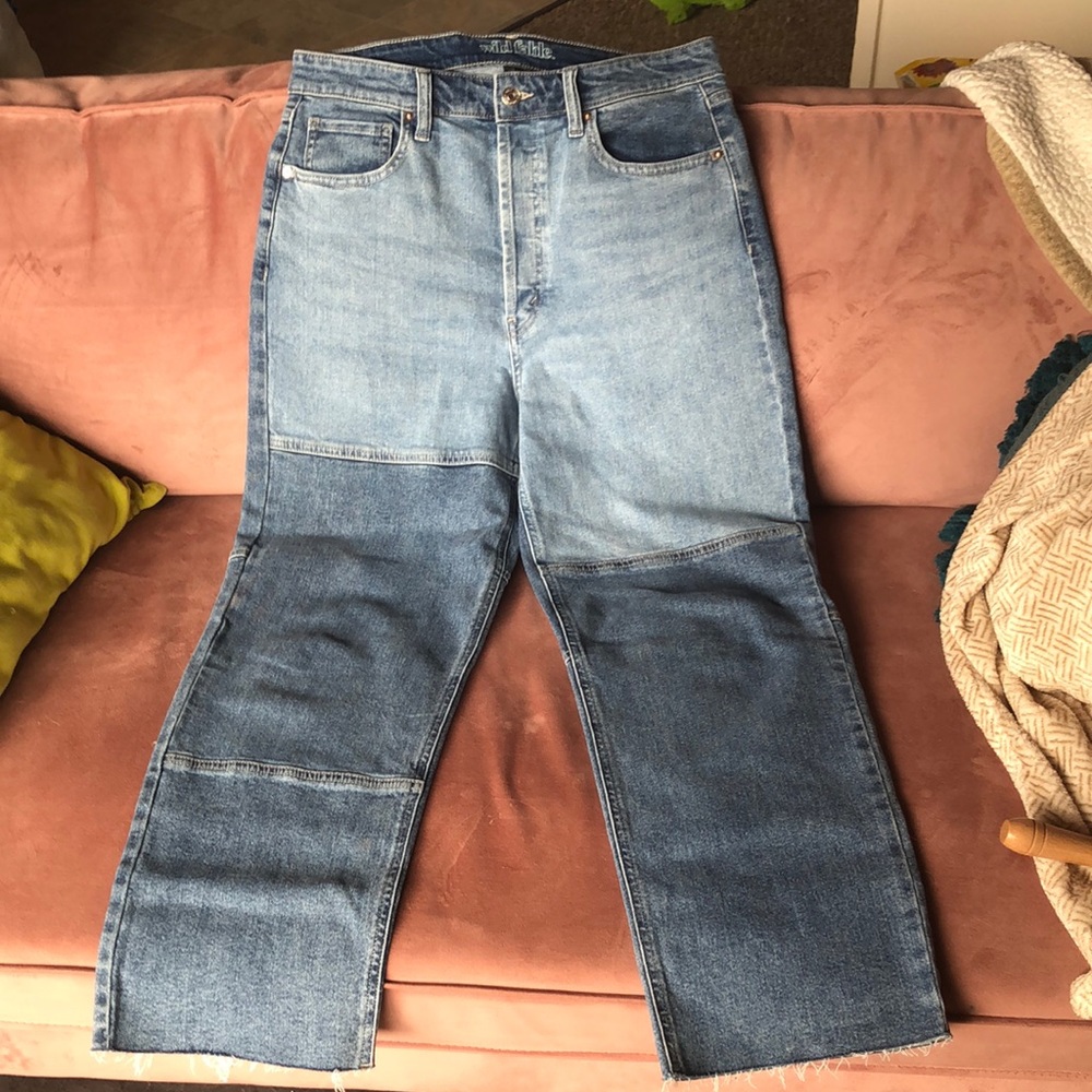 Patchwork Wide Leg Jeans